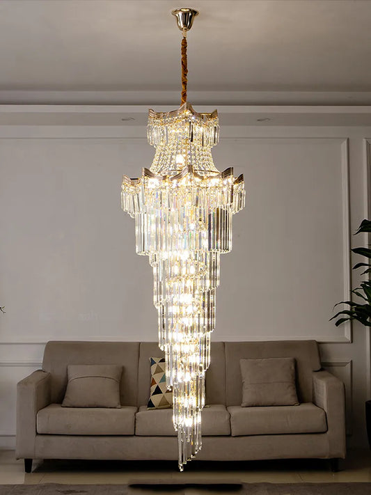 New Design Villa Living Room Crystal Chandelier - Grandeur for High Ceilings, Hotel Lobbies, and Staircase Illumination