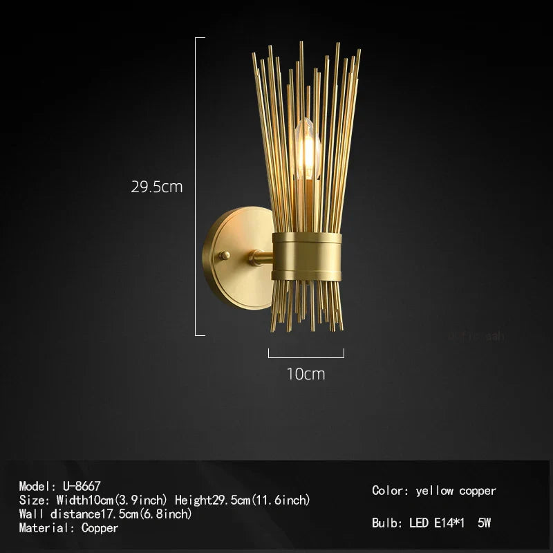 Julio's Modern Style Brass Wall Lamp - Elegant Lighting for Your Living Spaces