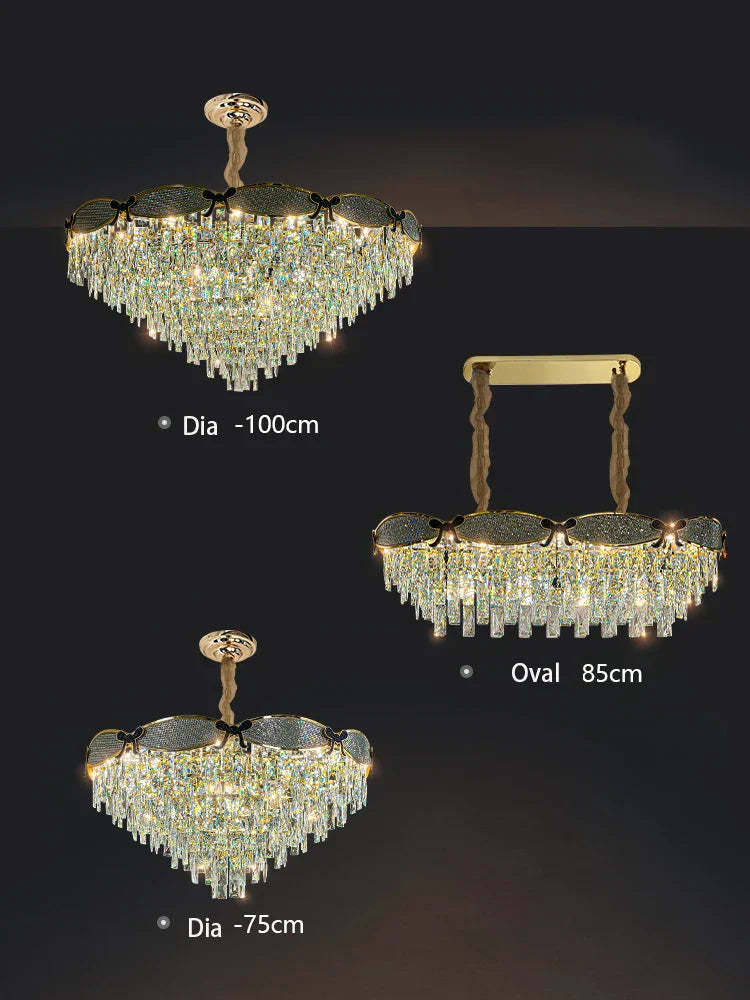 Living Room Lamp - Postmodern Light Luxury Crystal Chandelier, New High-End Design for Atmosphere in Bedrooms and Dining Spaces