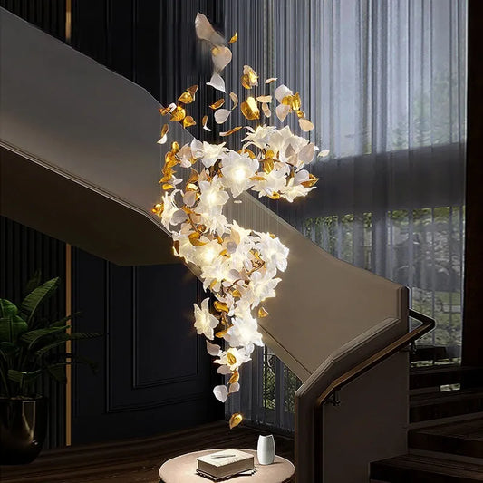 Dlight Decor Loft Crystal Ceiling Chandelier - Luxury Crystal Hanging Light for Staircases, Living Rooms, and Modern Villa Elegance