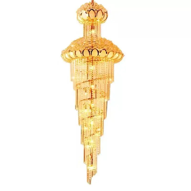 European-Style Crystal Duplex Floor Chandelier - Atmospheric Elegance for Living Rooms, Revolving Staircases, and Villa Exteriors