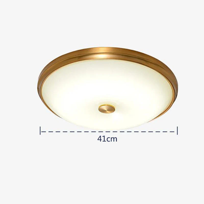 Contemporary Round Glass Shade Ceiling Lights - LED Lighting for Living Rooms, Bedrooms, Restaurants, Aisles, and Corridors, Featuring Brass Finish