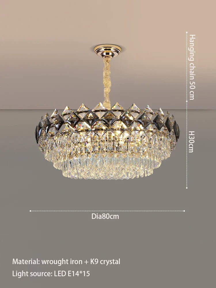 Modern Light Luxury Crystal Chandelier - A Stunning Main Lamp for Living Rooms, Dining Rooms, and Bedrooms
