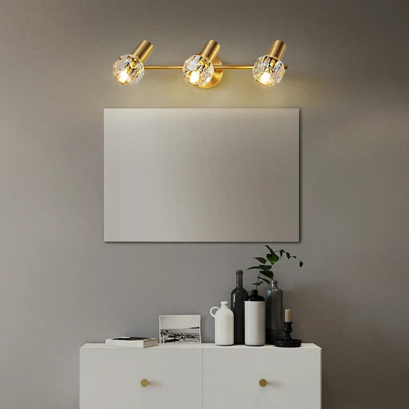Adjustable Copper Vanity Lamp - Modern LED Mirror Light for Bedroom and Bathroom