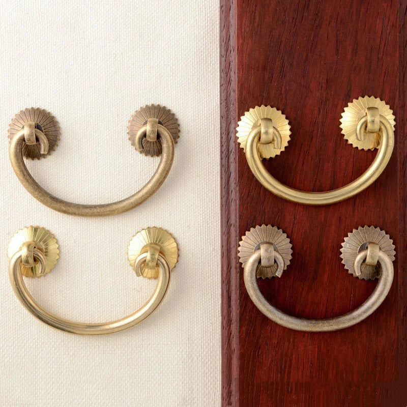 Antique Brass Arch Cabinet Pulls – Vintage Drawer Handles for Home Improvement