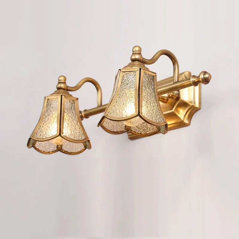 European-Style Mirror Cabinet Light 52CM E14 - Elegant Bedroom and Bathroom Lamp with Golden Finish
