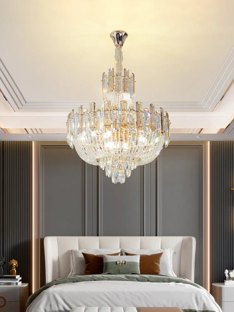 New Design Colorful Luxury Crystal Chandelier - Modern Artistry with Adjustable Chain for Living Rooms and Bedrooms