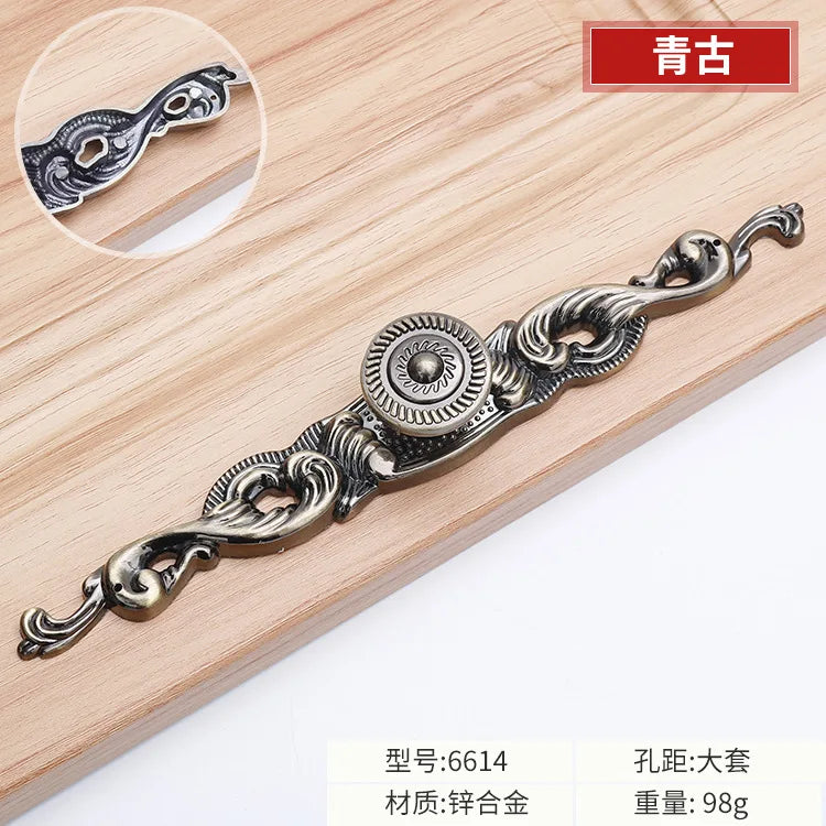 Antique Bronze Cabinet Handles - Vintage Zinc Alloy Drawer Pulls for Furniture