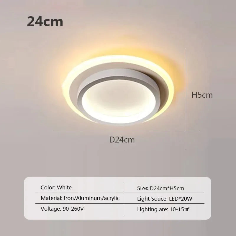 Modern LED Surface Mount Ceiling Light - Versatile Lighting Fixture for Cloakroom, Bedroom, Hallway, and Living Room