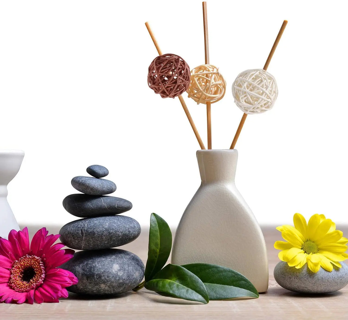 24Pcs Natural Decorative Wicker Rattan Balls Vase Filler House Ornament Garden Wedding Party Coffee Table Decoration Craft