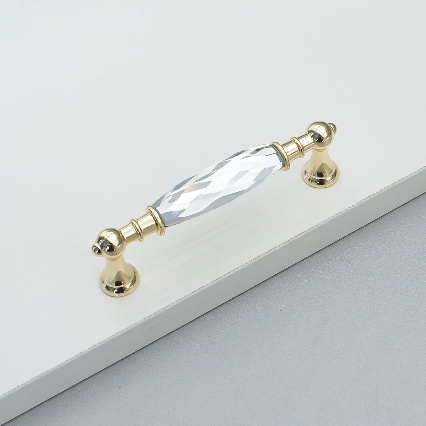 Luxury Gold Chrome Cabinet Handles – Modern Zinc Alloy and Crystal Glass Drawer Knobs for Wardrobes and Dressers