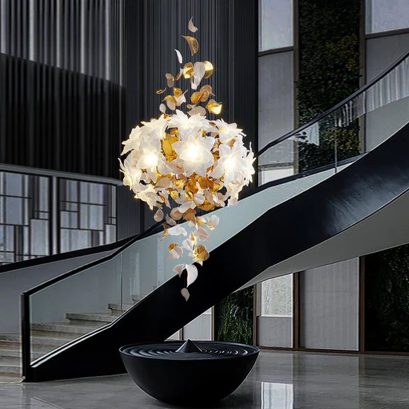 Dlight Decor Loft Crystal Ceiling Chandelier - Luxury Crystal Hanging Light for Staircases, Living Rooms, and Modern Villa Elegance