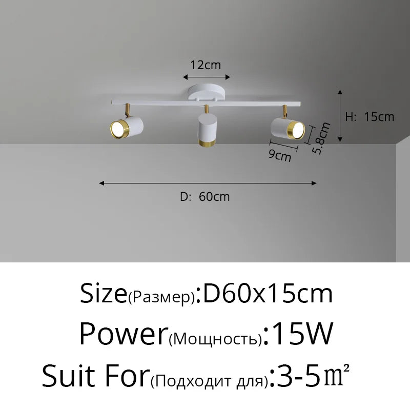 Corridor LED Chandelier With Spotlights - Nordic Strip Ceiling Lamp - Perfect for Living Room, Bedroom, Balcony - Home Decor Lighting Fixtures