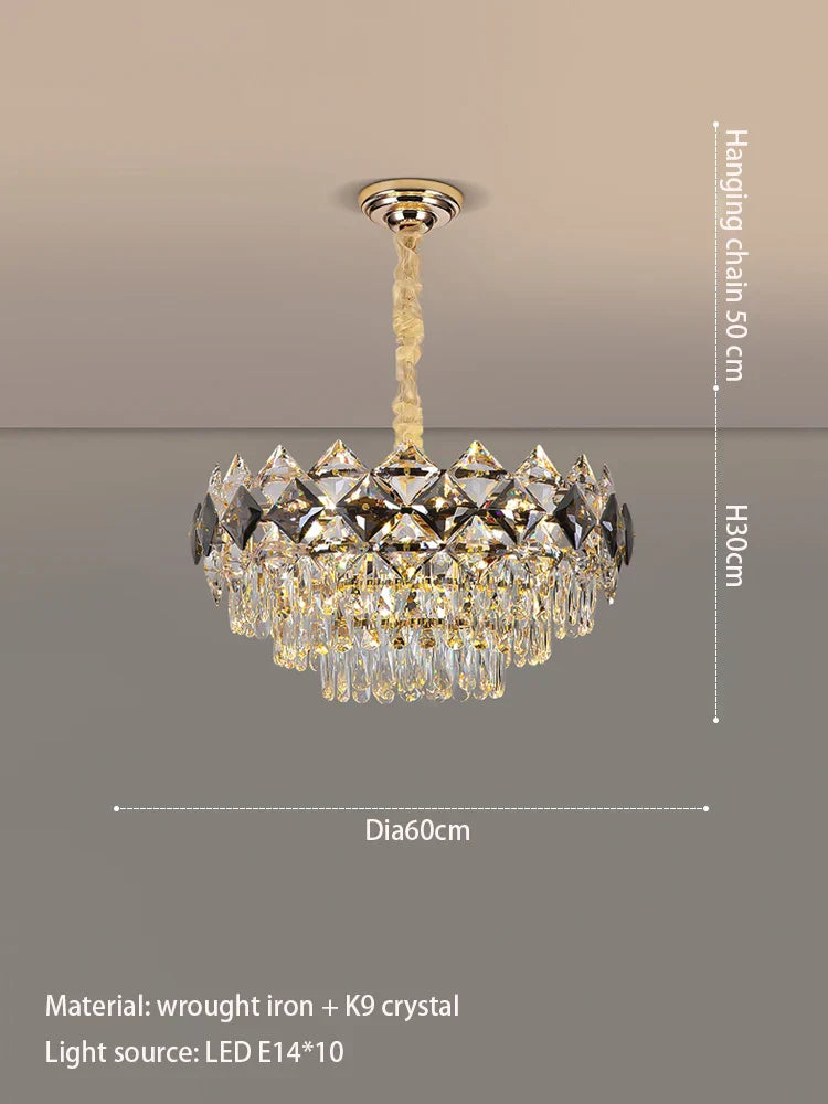 Modern Light Luxury Crystal Chandelier - A Stunning Main Lamp for Living Rooms, Dining Rooms, and Bedrooms