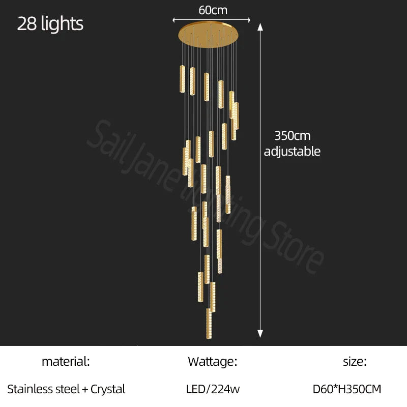 Contemporary Crystal Chandelier - Modern Elegance for Your Villa