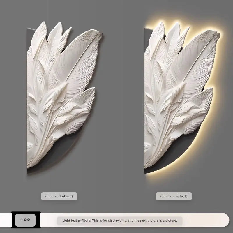 Dlight Decor Feather Mural LED Light for Entry Walls