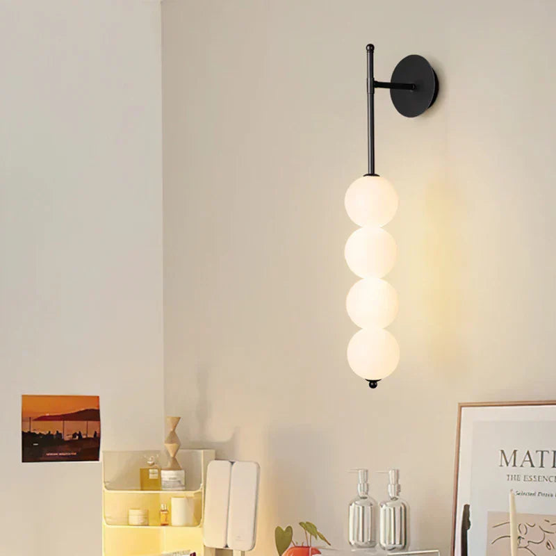 Nordic Wind Gourd Wall Lamp - Minimalist LED Milky White Light for Living Room, Study, Bedroom, Bedside, Home Decoration