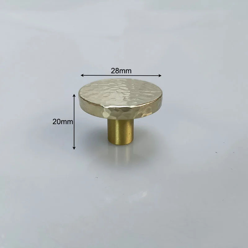Hammered Brass Cabinet Handles – Light Gold Wardrobe Knobs and Drawer Pulls for American/Nordic Furniture