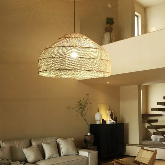Modern Creative Handcrafted Rattan Art Lampshade Chandelier - Designer-Inspired Lighting Fixtures for Restaurants, Bedrooms, Tea Rooms, and Decor