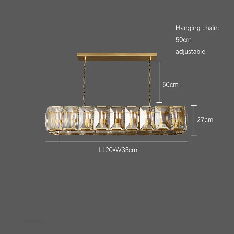 Timeless Classic American LED Crystal Chandelier - Available in Gold, Silver, and Black Finishes, Perfect for Dining Rooms