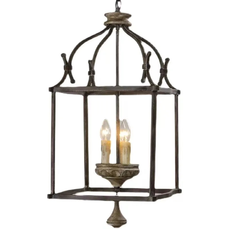 Creative American Iron E14 Chandelier Light Porch Restaurant Kitchen Coffee Shop Bedroom Personality Light Design Lamps