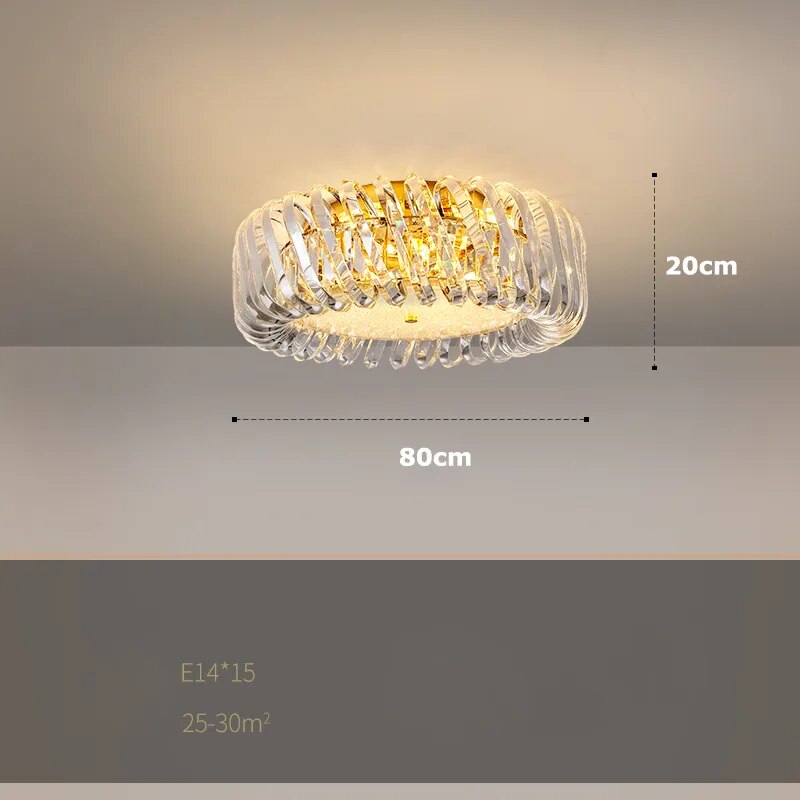 Olivia's Art Deco Crystal Glass LED Chandelier