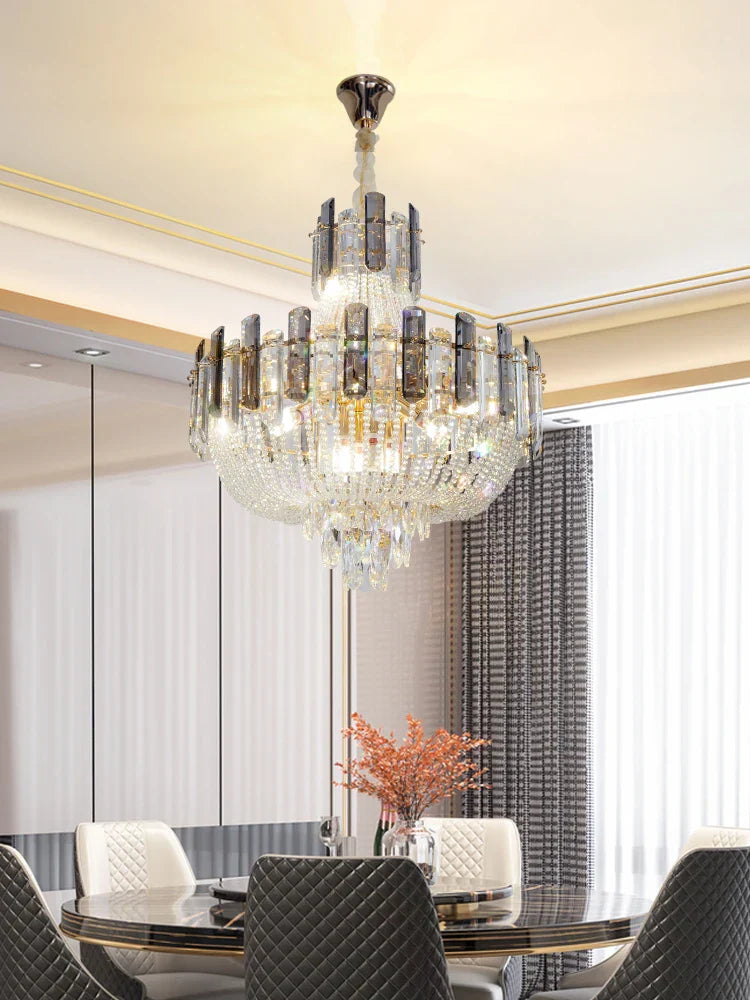New Design Colorful Luxury Crystal Chandelier - Modern Artistry with Adjustable Chain for Living Rooms and Bedrooms