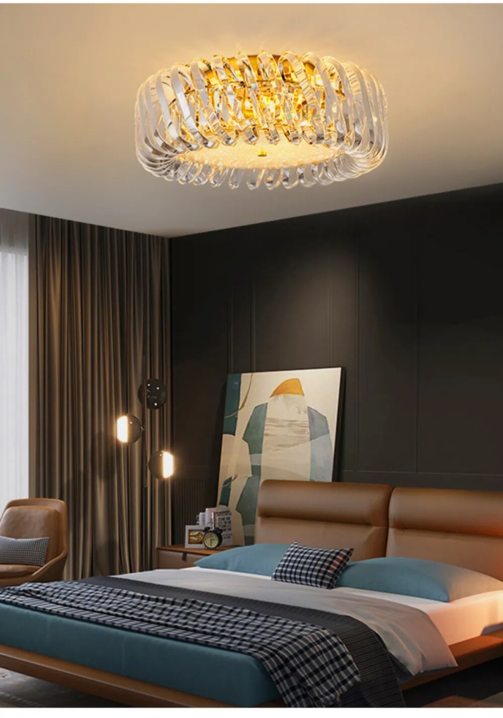 Olivia's Art Deco Crystal Glass LED Chandelier