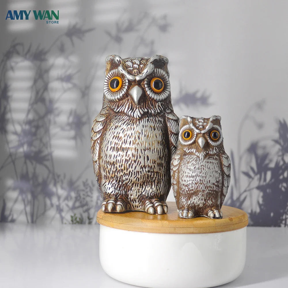 Decorative Owl Realistic Animal Scarecrow Decor Lawn Garden Miniatures Figurine Home and Garden Statue Decoration Accessories