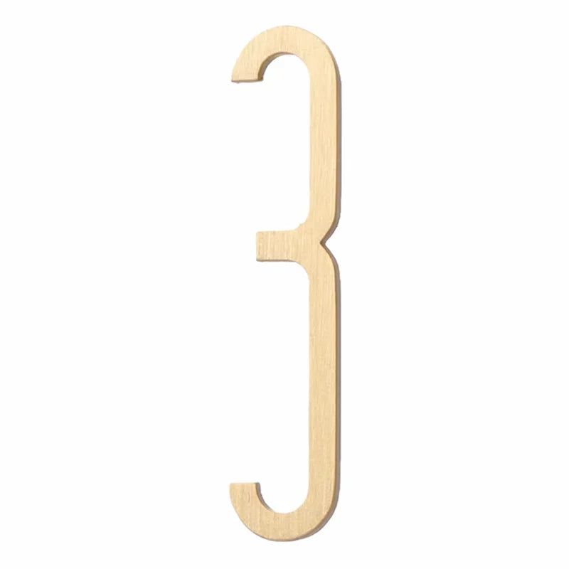 Solid Brass Alphabet Letters and Numbers – Adhesive DIY Door Decor for Home, Hotel, and Baby Names