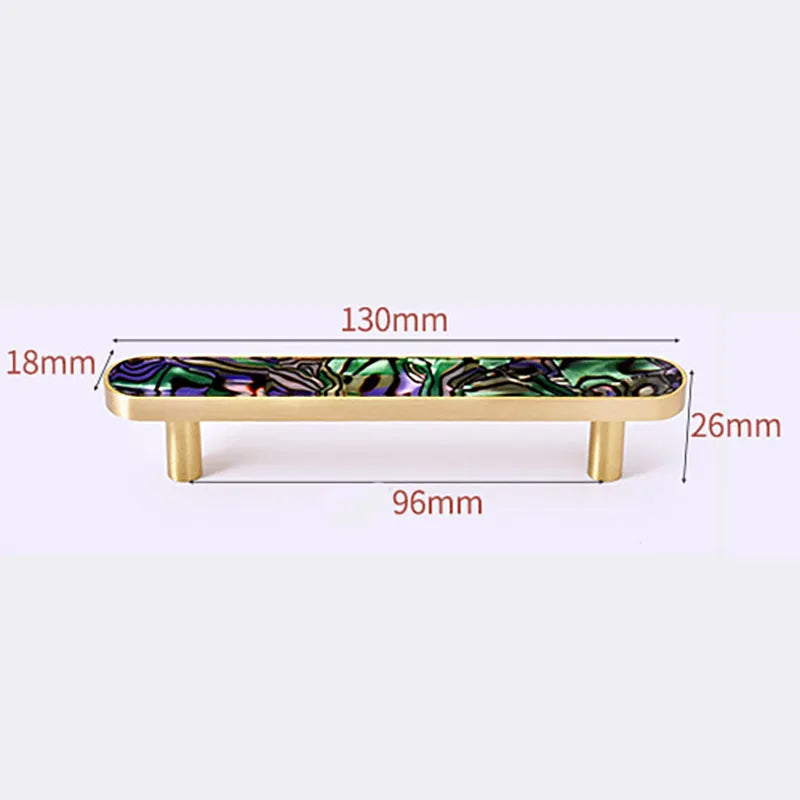 Brass and Acrylic Cabinet Handles – Colorful European Wardrobe Pulls for Furniture (96/128mm Hole Distance)