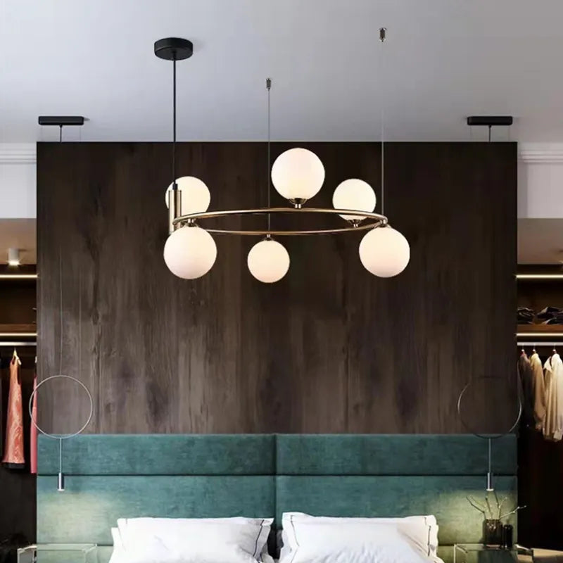 Nordic Designer LED Ceiling Chandelier - Glass Lampshade with G9 Bulb Socket for Living Room, Center Table, Bedroom Pendant Lights, and Home Decor Fixture