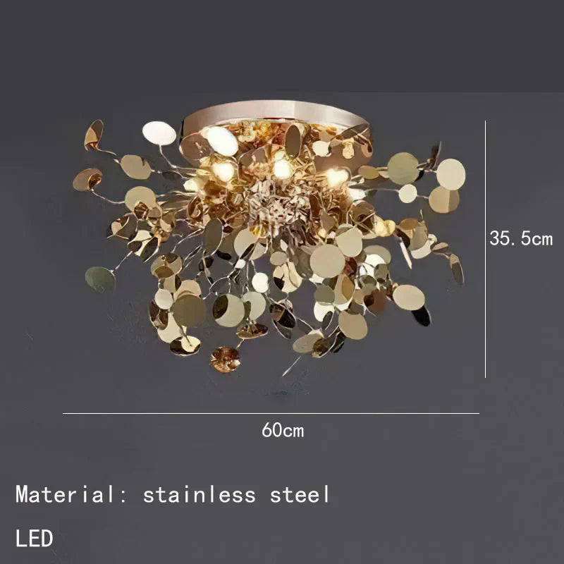 Modern Gold Stainless Steel Ceiling Chandelier - LED Light Fixtures for Bedroom Home Decoration