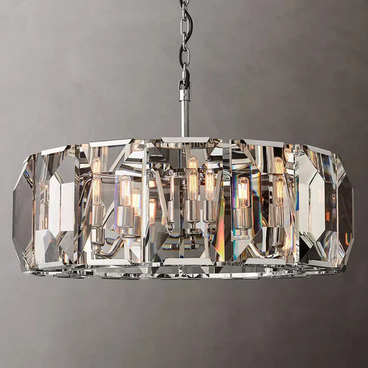Versatile Dimmable LED Crystal Chandelier - Elegant Lighting Fixture in Gold, Chrome, and Black Finishes for Foyers and More
