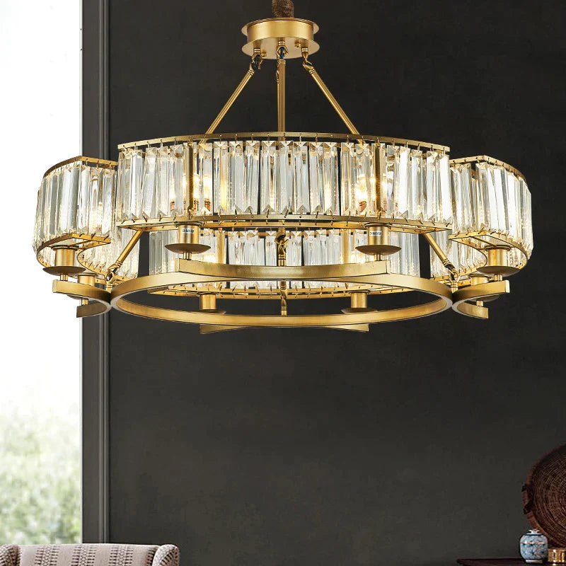 Zoe's K9 Crystal Modern Glass Chandelier - Copper Luxury Hanging Lamp