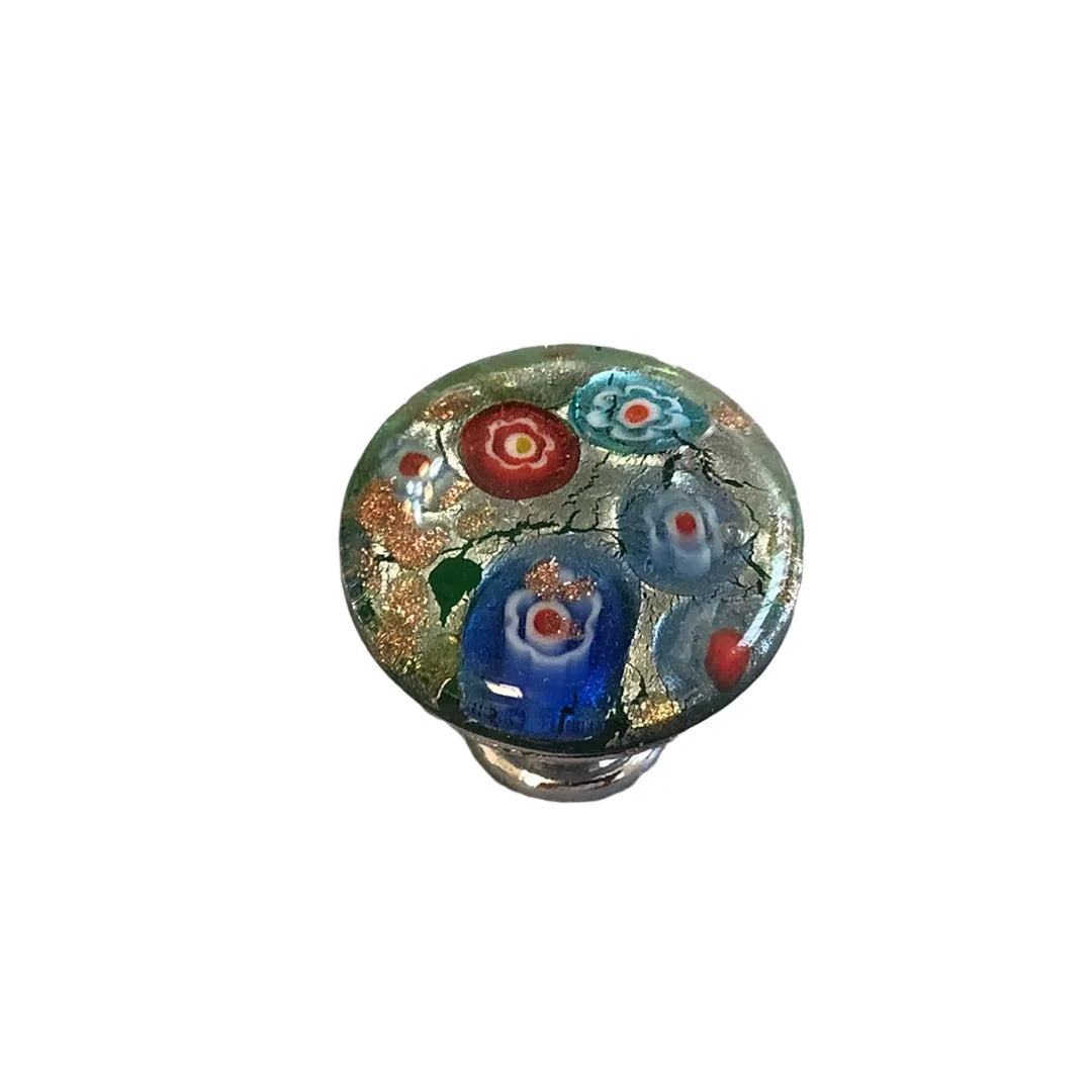Colorful Floral Glass Cabinet Knobs – Drawer Knobs for Dresser, Shoe Cabinet, and Kitchen Furniture