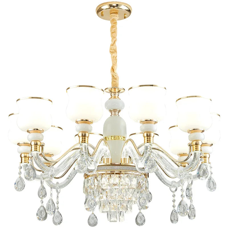 Elegant European Style Crystal Chandelier - Luxury Main Light for Living Rooms, Dining Rooms, and Villa Halls
