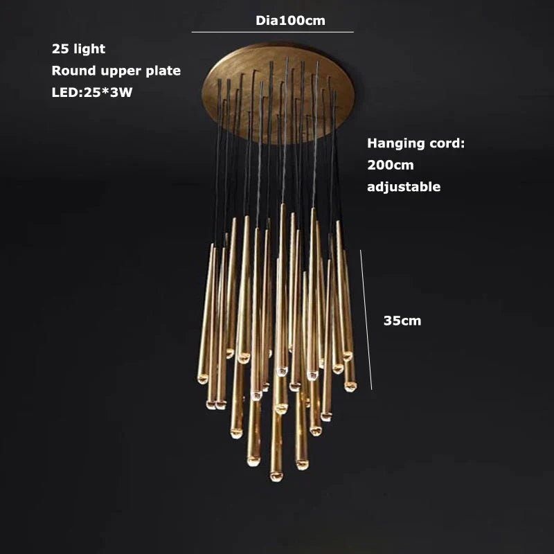 Trendy American Classic Crystal Chrome Chandelier - LED Hanging Lamp
