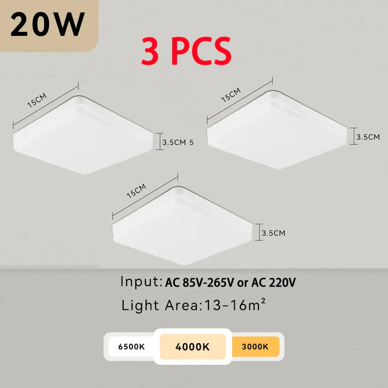 Smart LED Ceiling Lamp with Dimmable App Control - Modern Square Ceiling Light for Kitchen, Living Room, and More