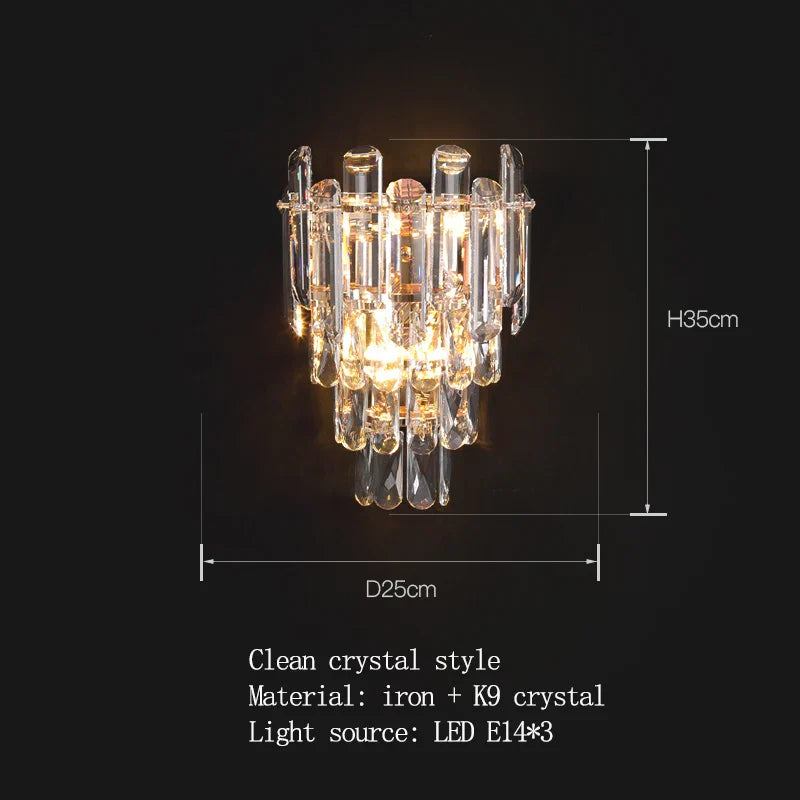 Stella - Crystal New Indoor Decorative Modern LED Wall Lamps For Bedroom Bedside Living Study Room Corridor Aisle Home Lights Lighting