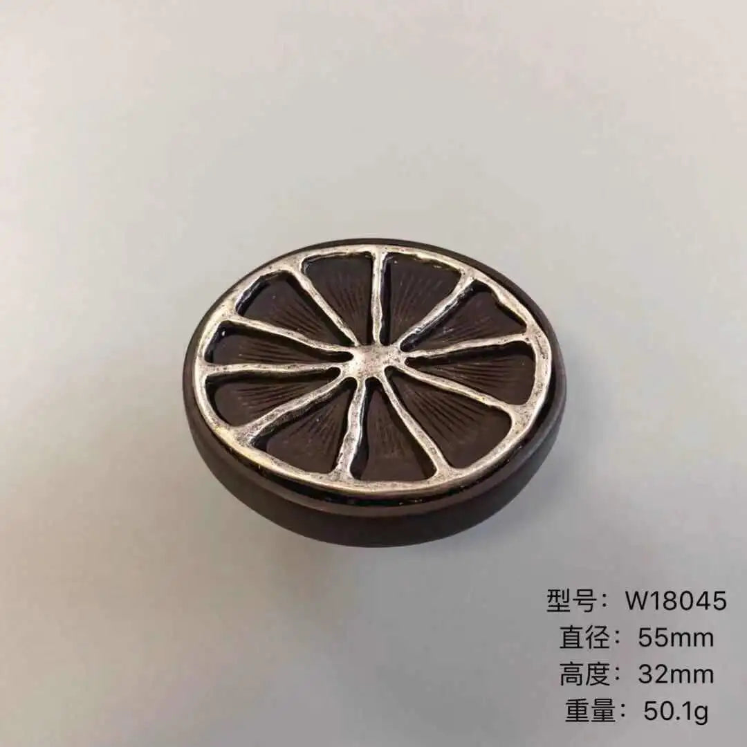 Handmade Wood and Alloy Flower Knob Handles – Artistic Drawer and Cabinet Pulls for Furniture