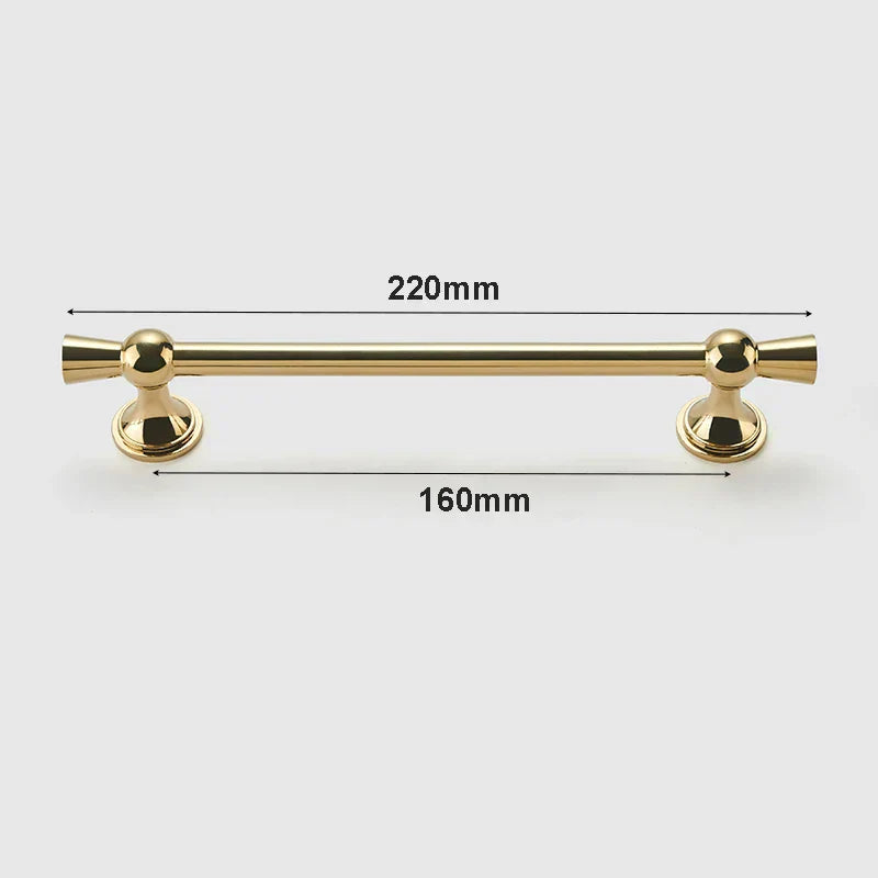 Polished Gold and Silver T-Bar Cabinet Handles – Modern Drawer and Wardrobe Pulls (55mm-220mm)