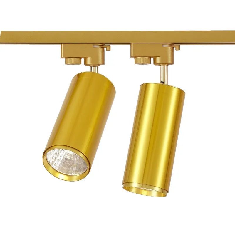 Led Gold Track Light Lamps Golden Tracking Lighting Spot Lights System Rail COB Spotlights For Home Living Clothing Store