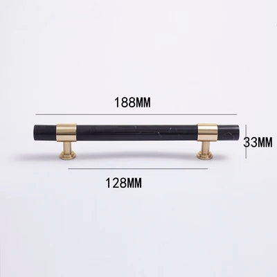 Natural Marble and Crystal T-Bar Cabinet Handles – Modern Brass Knobs for Kitchen, Dresser, and Furniture Pulls