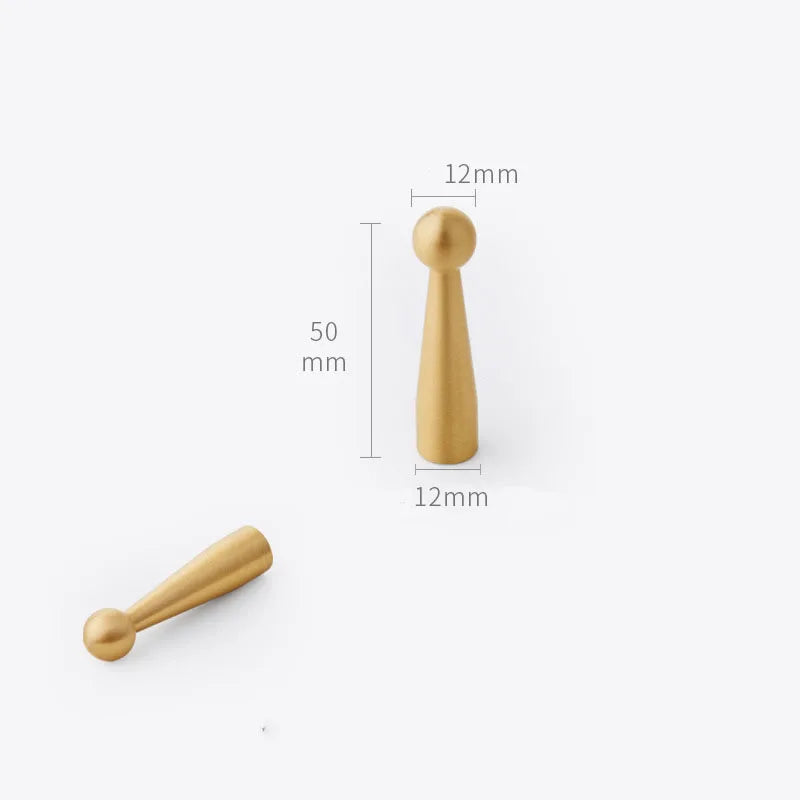 2pcs Simple Brass Wall Hooks – Gold Coat, Key, and Bag Holders for Home Storage