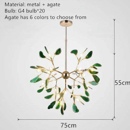 Nordic Colorful Agate LED Ceiling Chandeliers - Illuminate Your Living, Dining, and Bedroom with Artistic Elegance