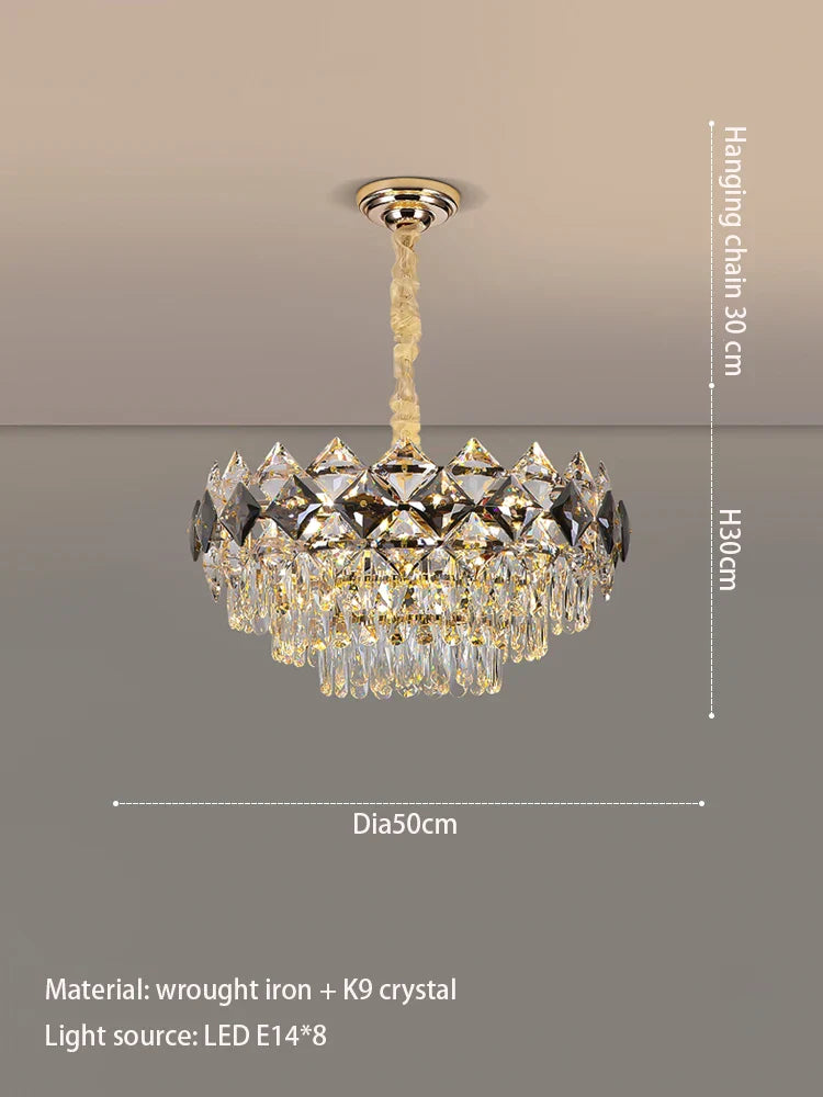Modern Light Luxury Crystal Chandelier - A Stunning Main Lamp for Living Rooms, Dining Rooms, and Bedrooms