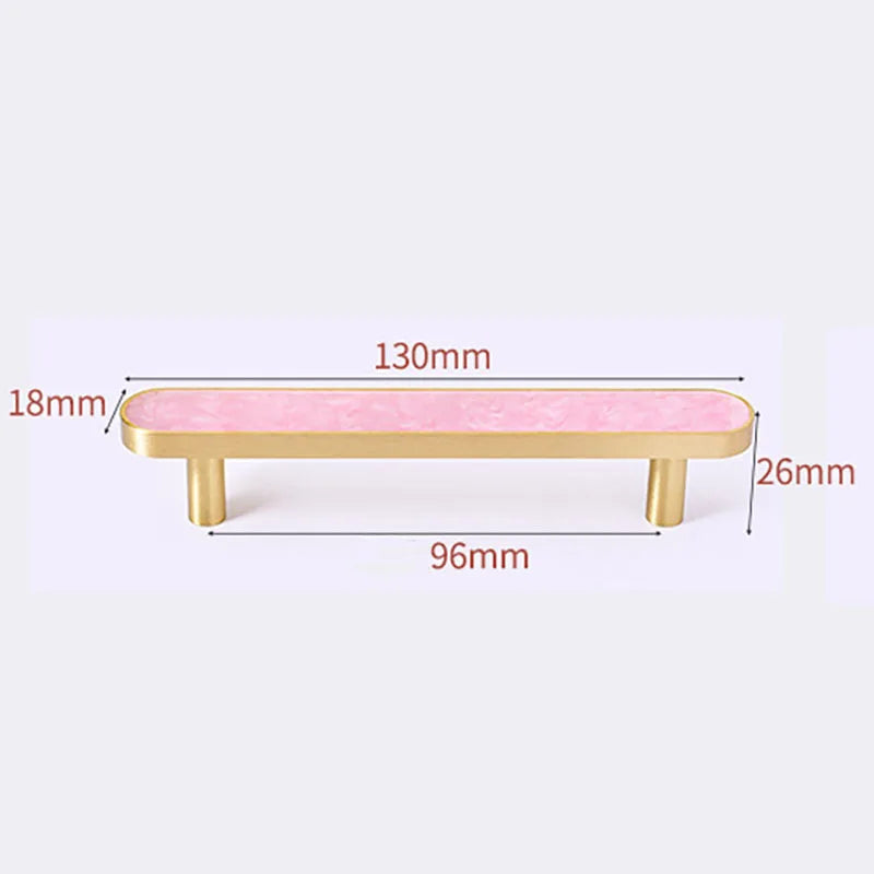 Brass and Acrylic Cabinet Handles – Colorful European Wardrobe Pulls for Furniture (96/128mm Hole Distance)