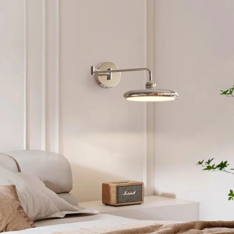 LED Folding Rocker Arm Wall Lamp - Versatile Bedside and Reading Light for Modern Living Spaces