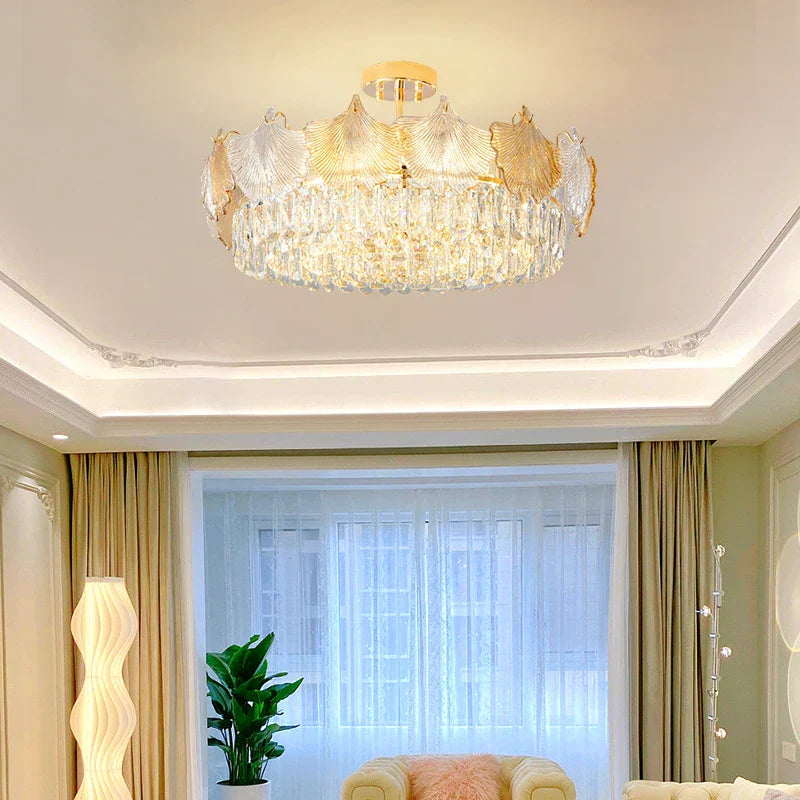 Elegant Crystal Ceiling Chandelier with LED Lighting - Luxury Home Decoration for Living Rooms, Bedrooms, and Restaurants